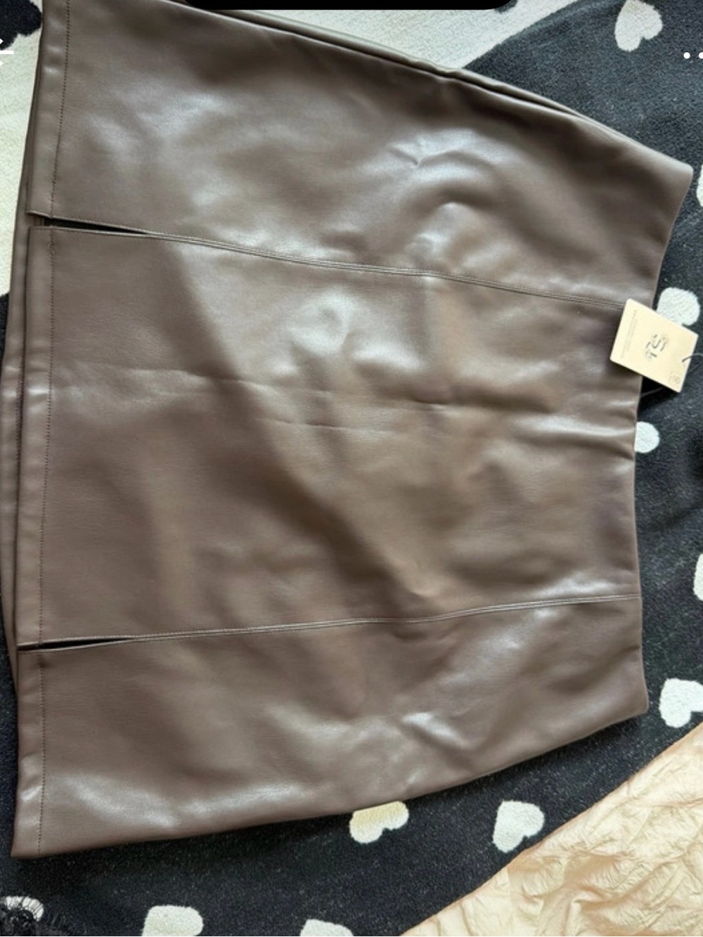 Brown Faux Leather Mini Skirt